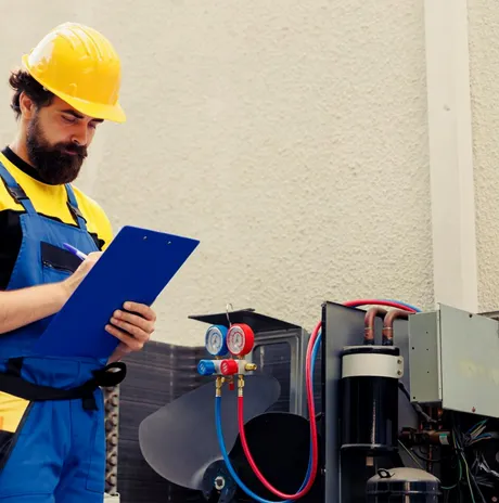 Technician with clipboard